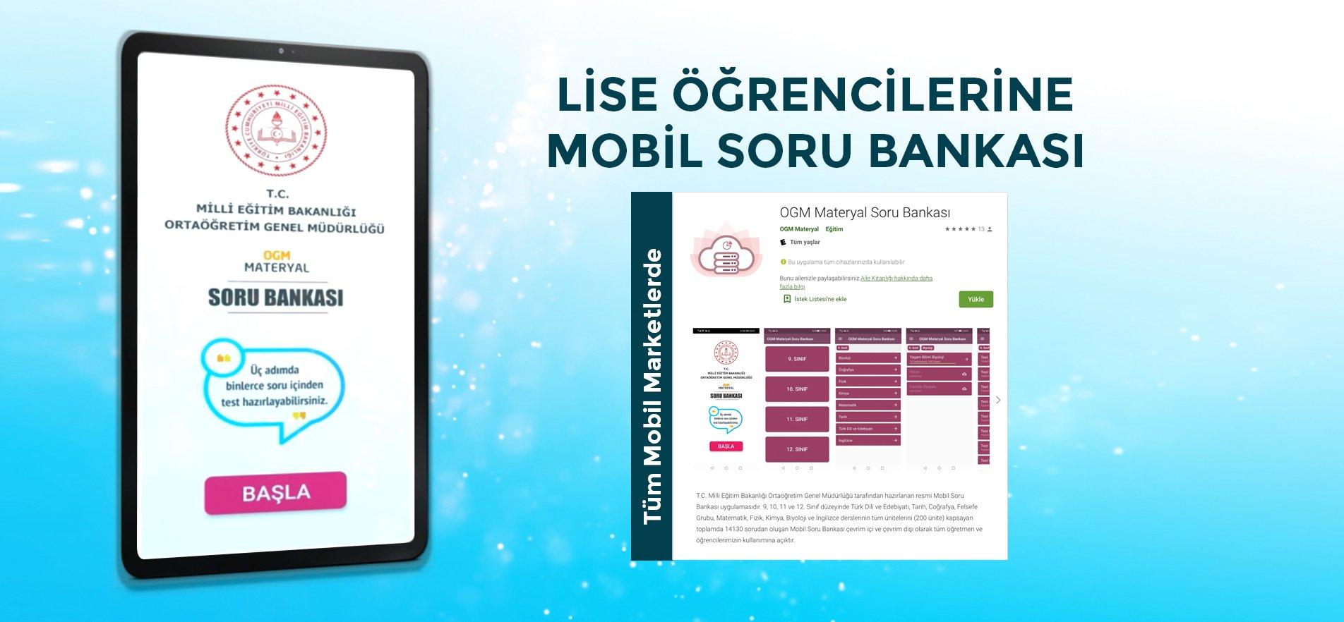 LİSE ÖĞRENCİLERİ İÇİN 15 BİN SORULUK MOBİL SORU BANKASI